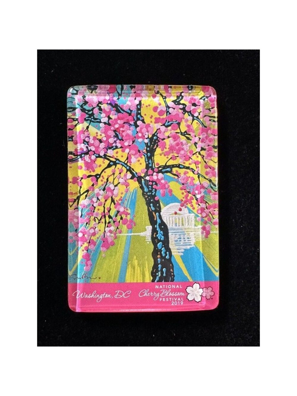 2019 Cherry Blossom Festival Hard Plastic Magnet Washington, DC NWOT Official